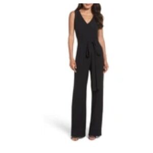 Vince Camuto Crepe Tie Front Wide Leg Jumpsuit